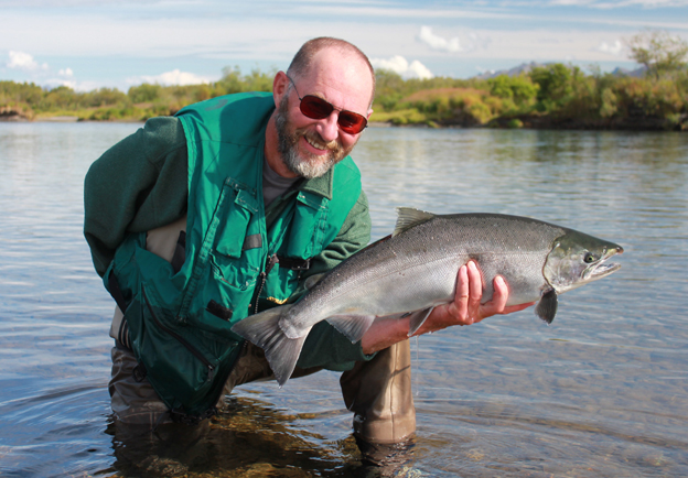 Classic pose with a Coho Salmon