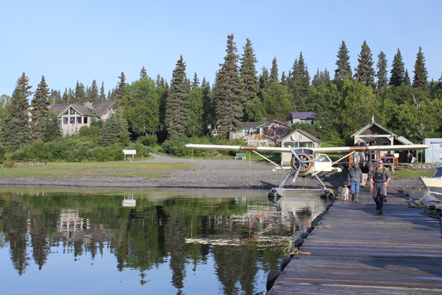 A great shot of Bristol Bay Lodge in the morning sun