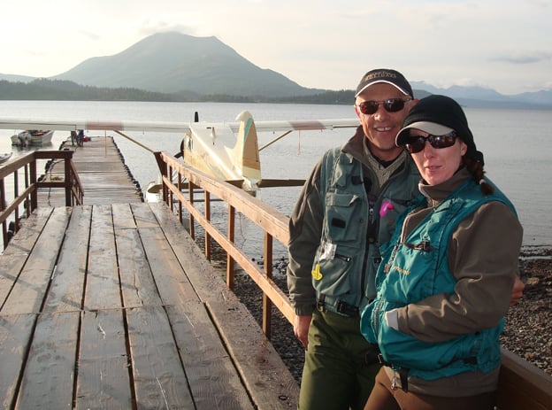 Peter Collingsworth MD & Tracey Sportquests Marketing Director at Bristol Bay Lodge Alaska