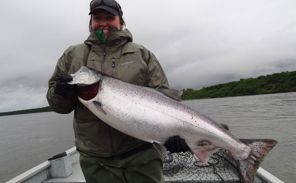 huge king salmon fly fishing with sportquest holidays alaska