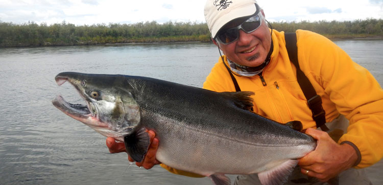 fly fishing for salmon at mission lodge alaska