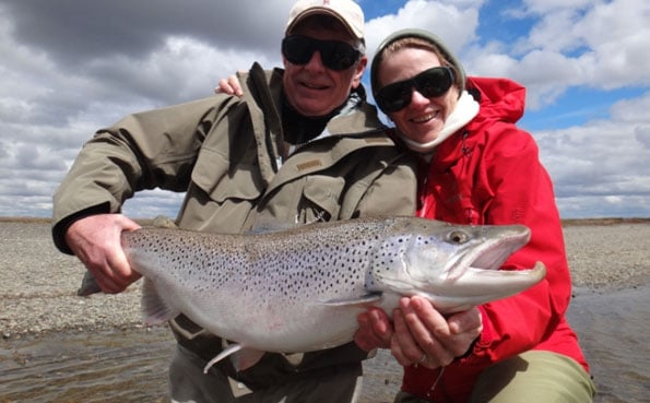 Villa maria report and A Happy Couple With A Huge Sea Trout Caught with Sportquest Holidays Lodge Villa Maria 