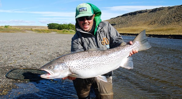 a monster 35LB sea trout caught on a fly in argentina