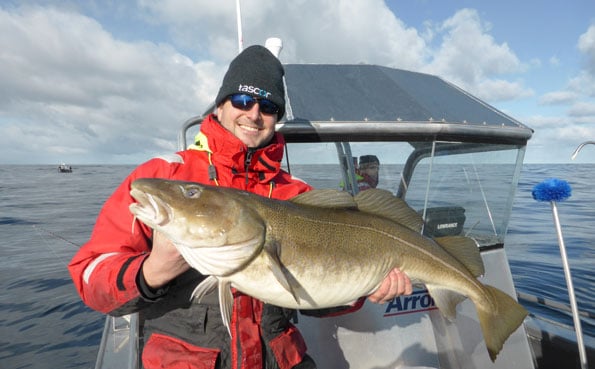 Ian catches the first Cod of the week Fishing Report Norway