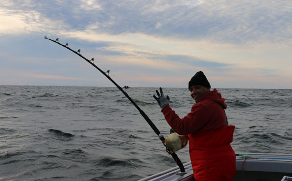 Awesome shot of an angler battling a huge Tuna Bluefin Tuna Fishing Report