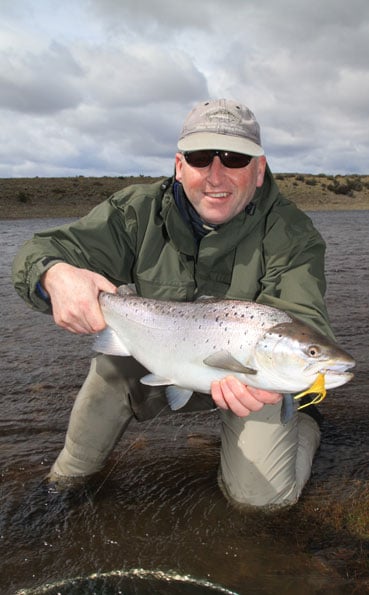tony looking very happy with his sea trout