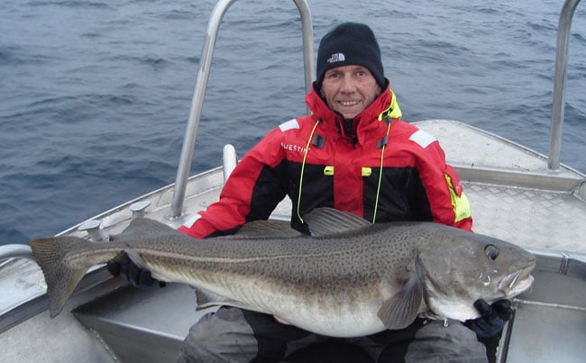 His biggest Cod ever from Fishing report Norway Soroya