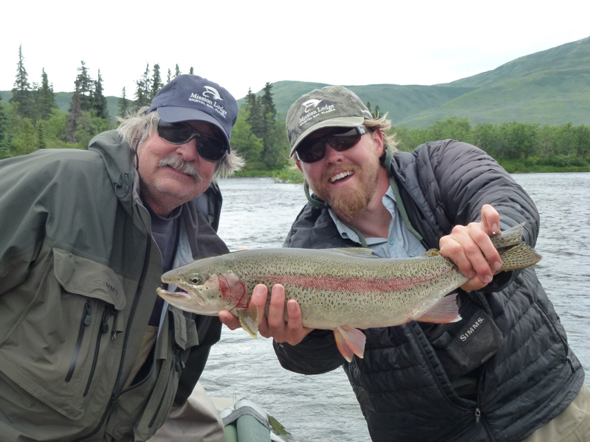a nice rainbow caught at mission lodge alaska