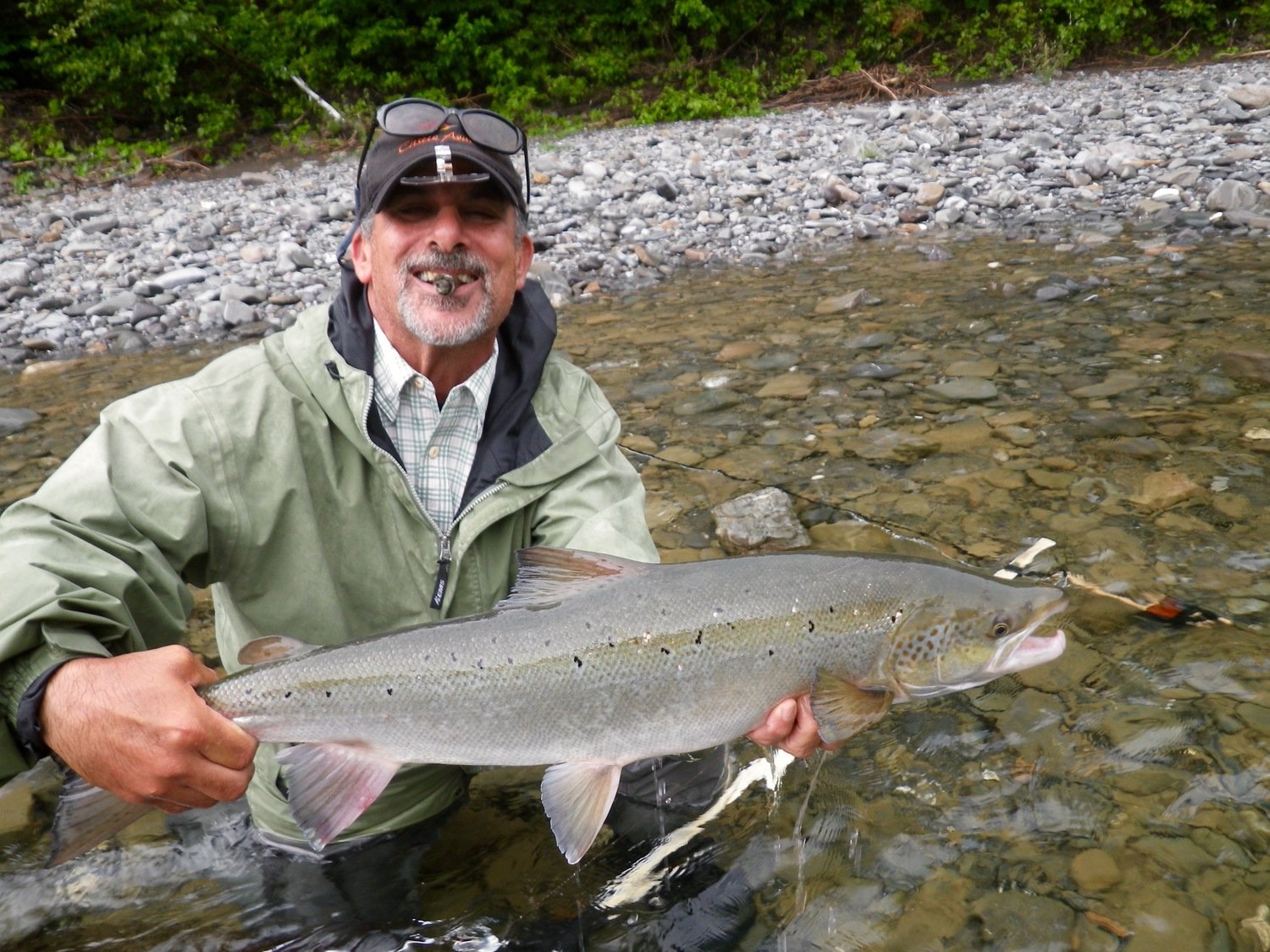Grip and grin with a nice Atlantic Salmon