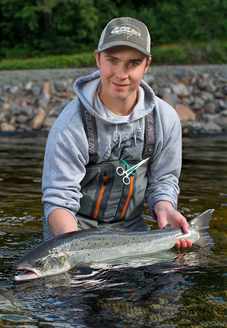 Big Atlantic Salmon Fly Fishing Gaula River Norway