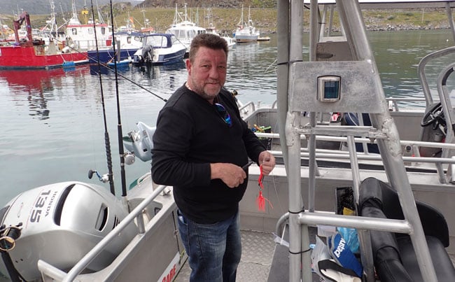 Getting his tackle ready for Fishing Report Norway