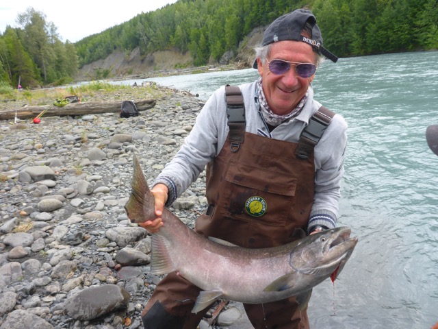 A nice size King caught fly fishing Deep Creek Lodge Fishing Report