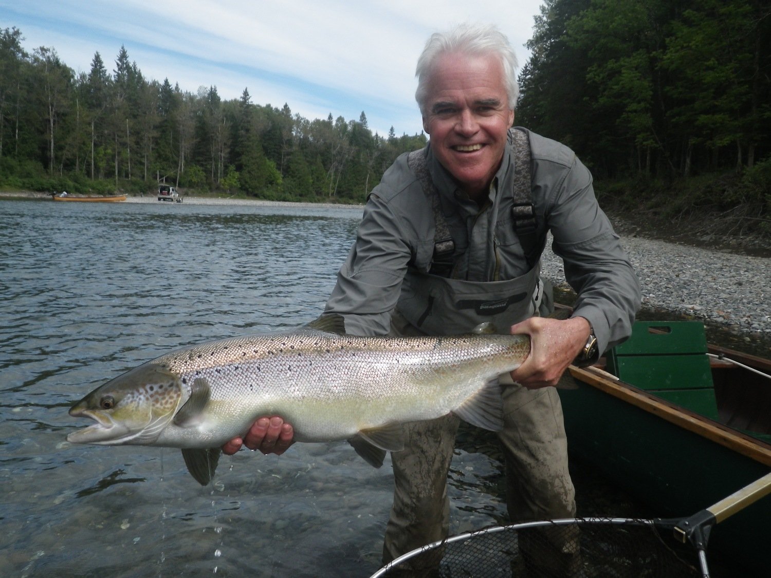 What a cracking Atlantic Salmon no wonder he looks happy holding his prize, congratulations 