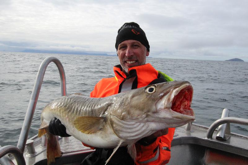 Happy Cod Angler in our Norway Fishing Report