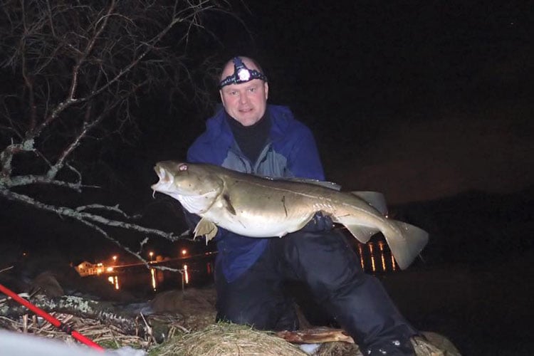 Norway shore fishing report of a lovely 16LB shore caught Cod
