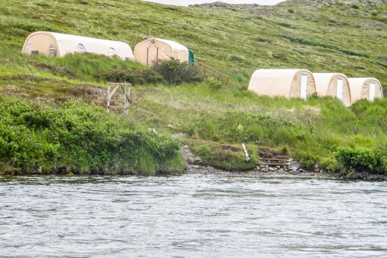 Tents nestled in the hills