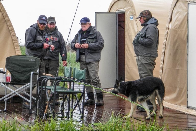 Checking tackle before fishing