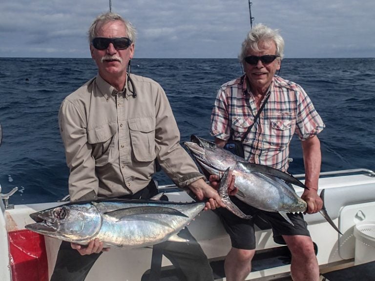 Two happy anglers in Cape Town