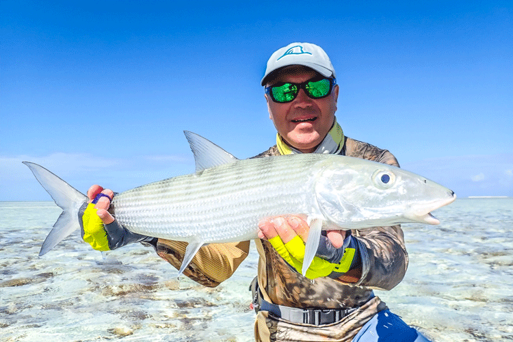 A customer and guide before a days fishing