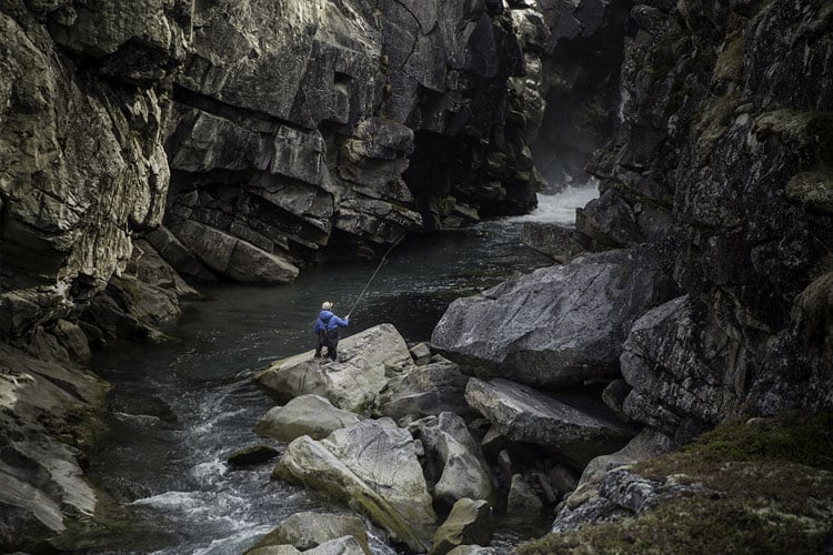 Arctic Char Fishing In Rocks