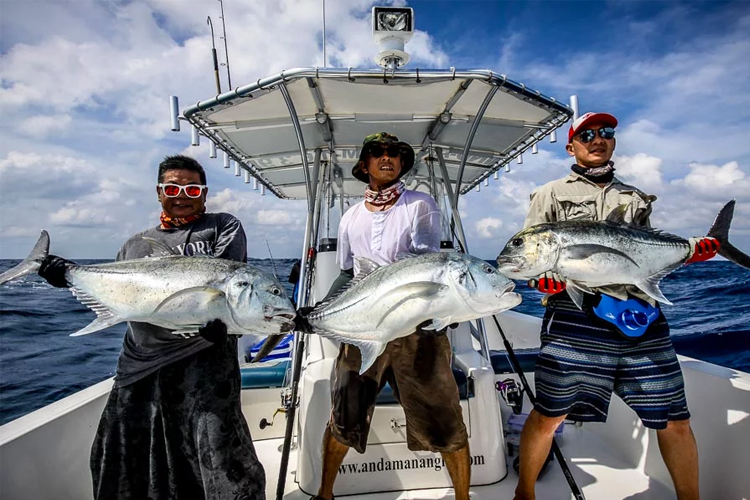 Three large GTs caught on poppers