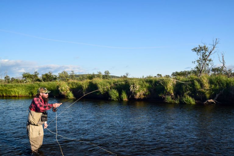 Customer fishing the goodnews river alaska