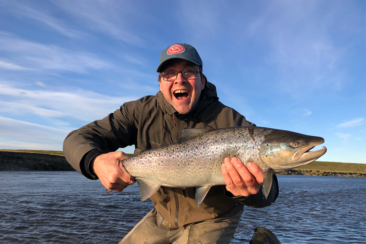 A spotty sea run trout