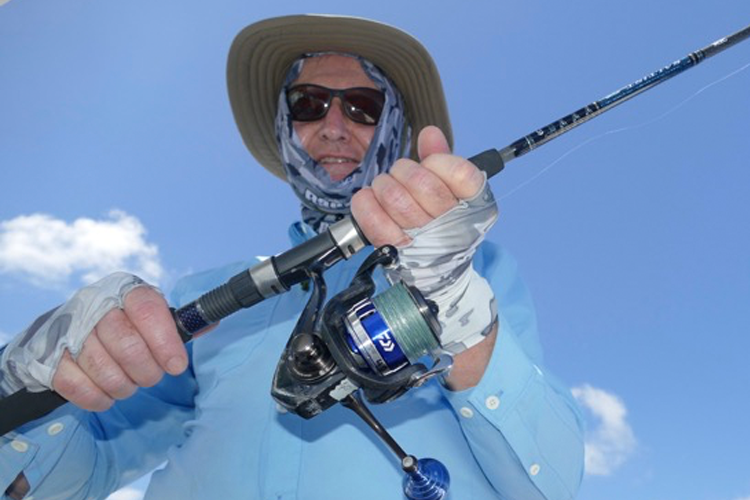 Angler with light tackle