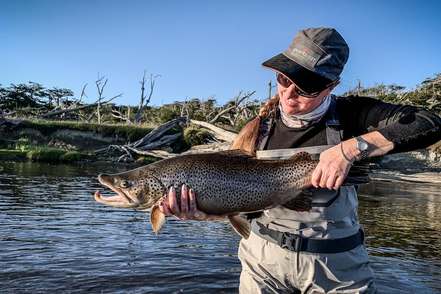 Large sea trout irigoyen river 