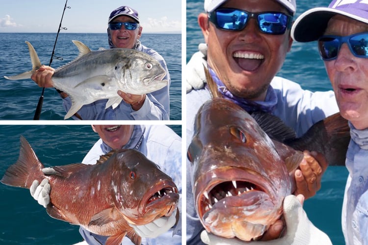 Angler catching tropical fish