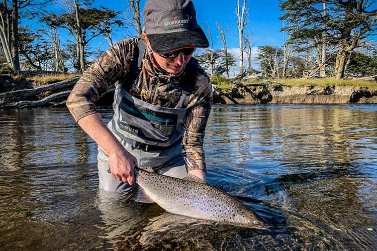 Tracey with a Large Sea Trout