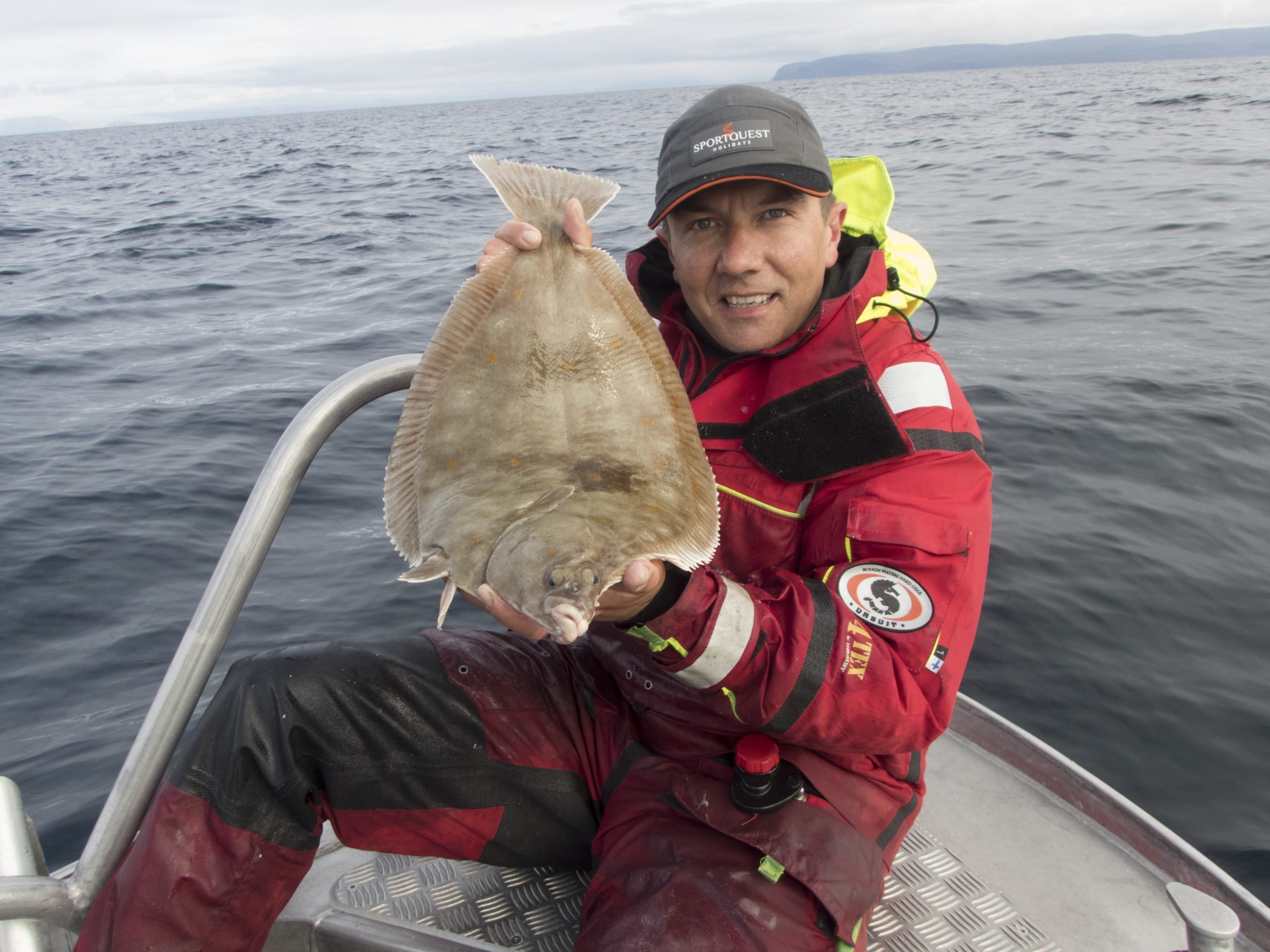 plaice fishing from a boat