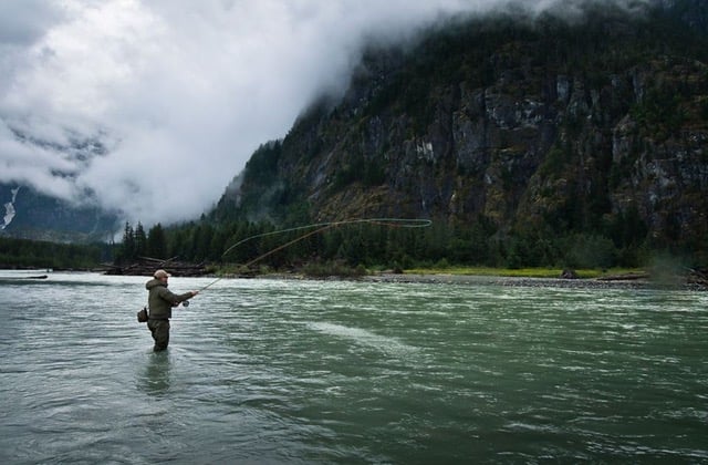 casting for atlantic salmon