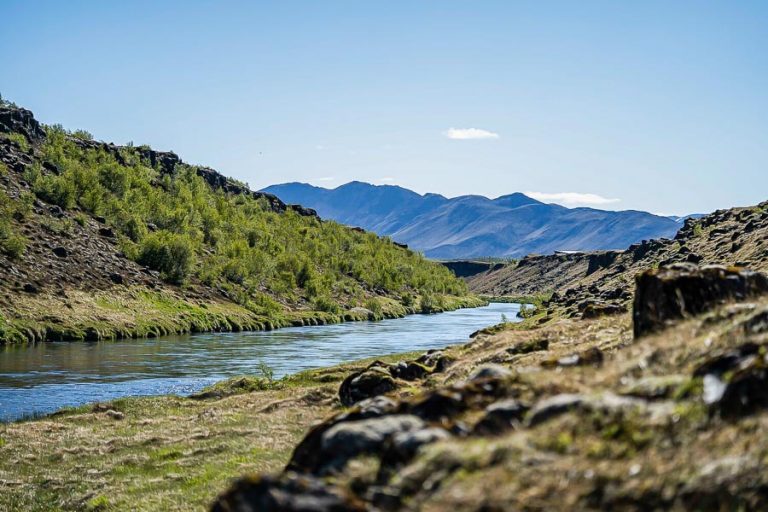 A stunning view of the river at west ranga lodge iceland