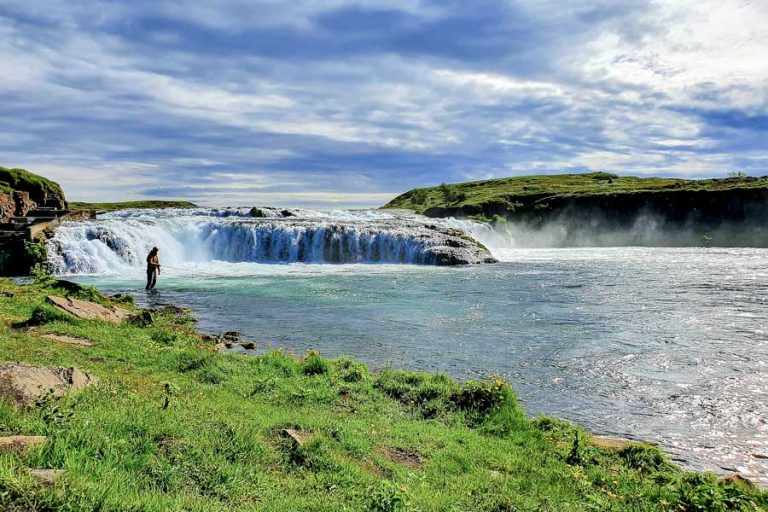 picture of customer fishing the pool just below the famous waterfall, very pretty place to fish on the west ranga river