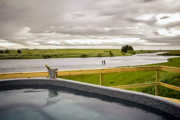 view from the jacuzzi of the river